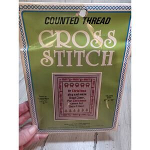Vintage Counted Cross Stitch Kit Christmas Comes But Once A Year Crafting NIP